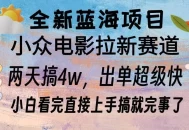 全新蓝海项目 电影拉新两天实操搞了3w，超好出单 每天2小时轻轻松松手上