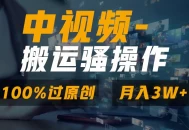 中视频搬运骚操作，双重去重100%原创视频，一键分发多平台变现，新手小白无脑操作，轻松日入1000+